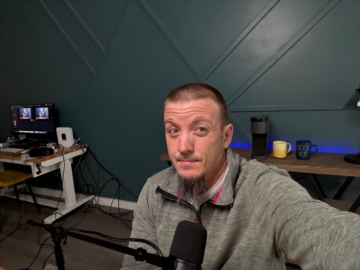 Justin Franich working at his desk — ministry website designer and developer in Mount Jackson, Virginia