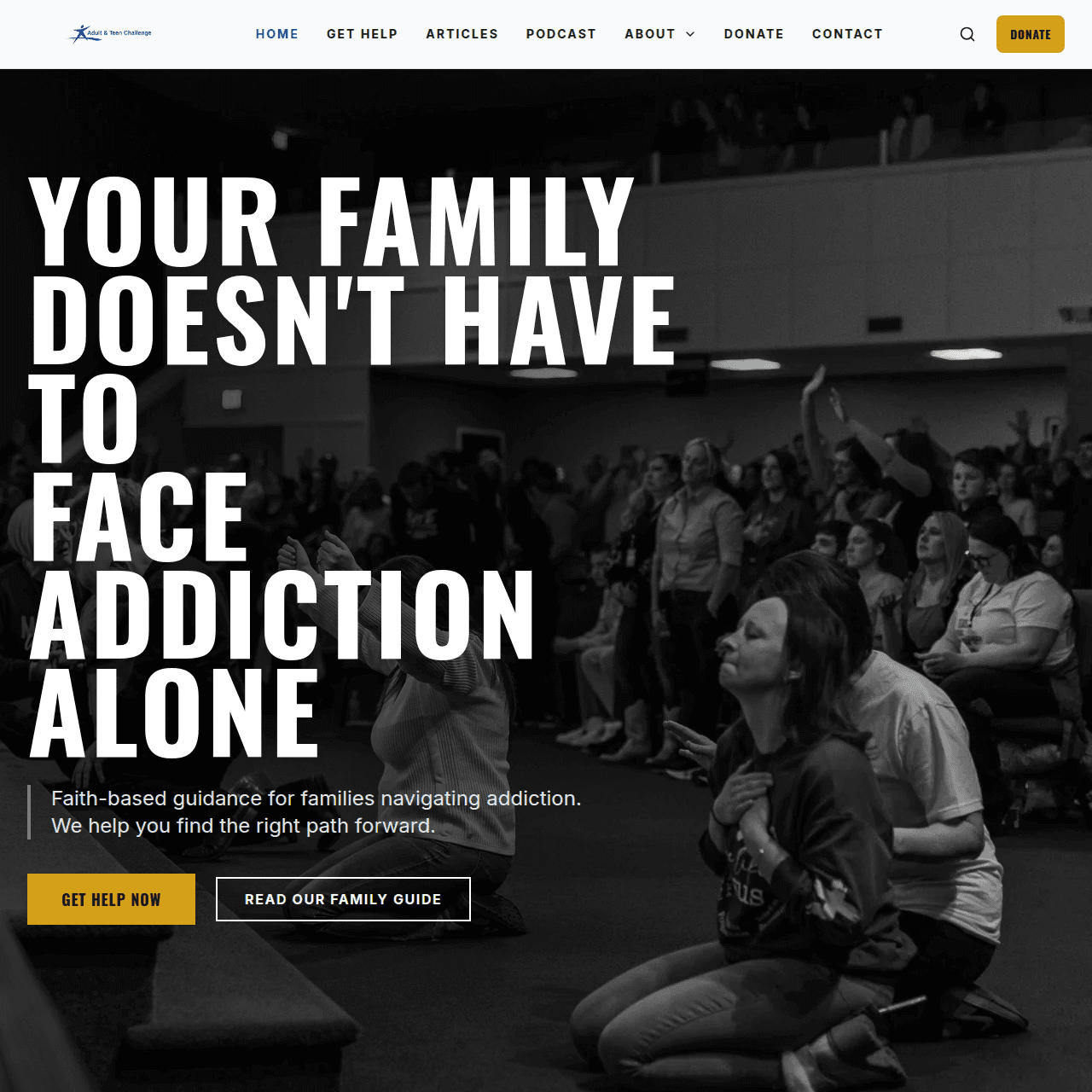 Shenandoah Valley Teen Challenge website homepage — custom ministry website designed by Justin Franich