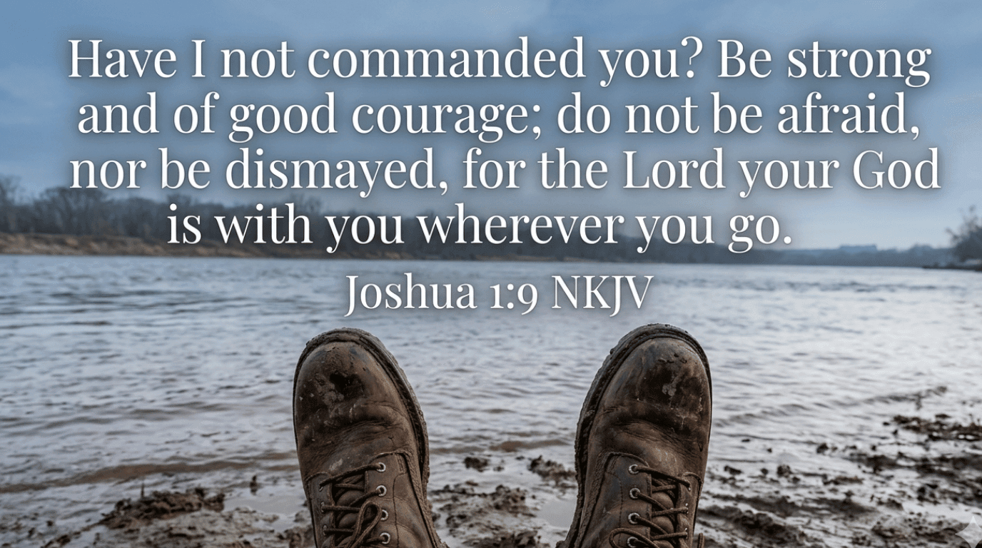 Bible verse graphic Joshua 1:9 — Be strong and of good courage, for the Lord your God is with you