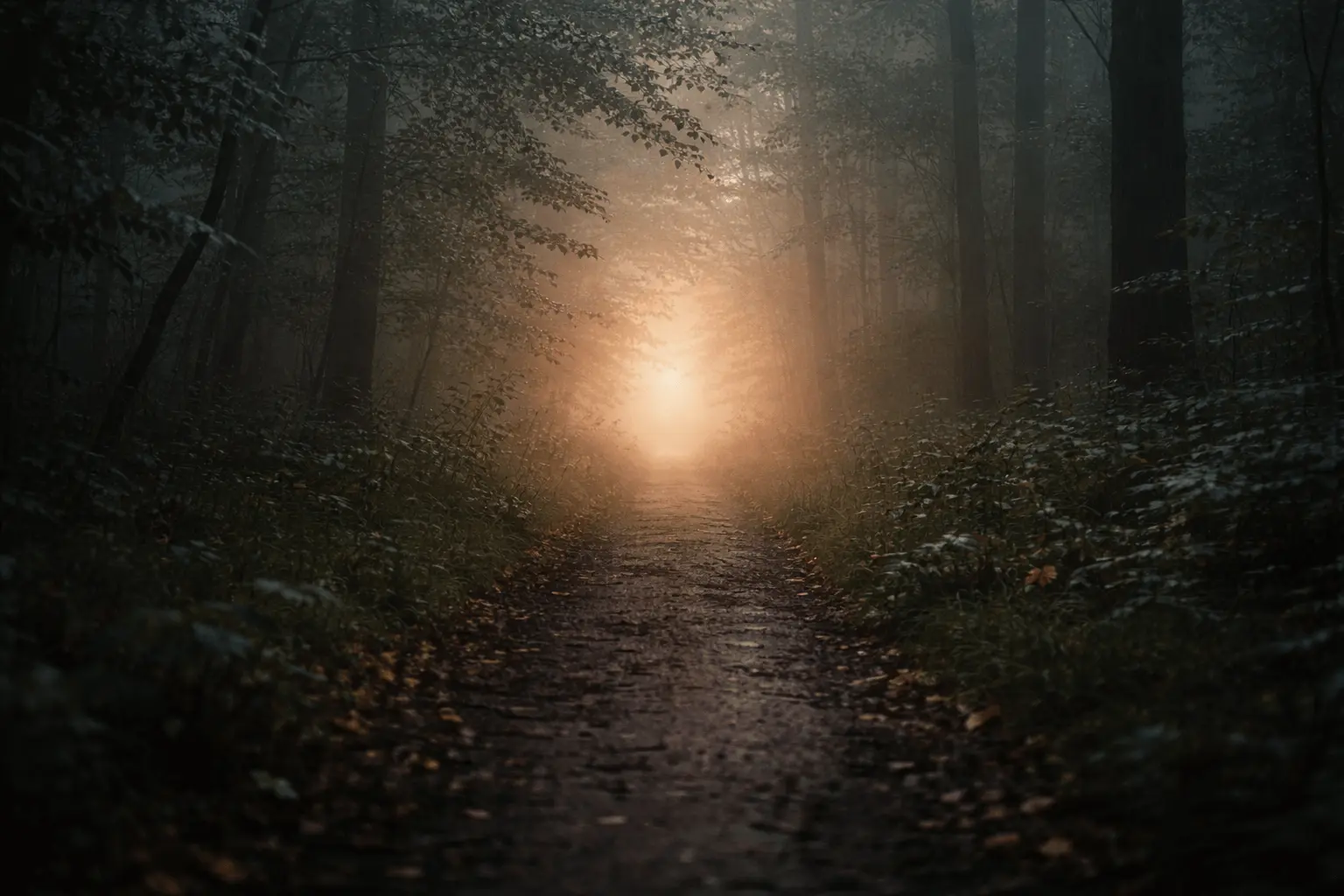 Bible verses for hopelessness - a path through fog with light ahead reminding us God has a plan