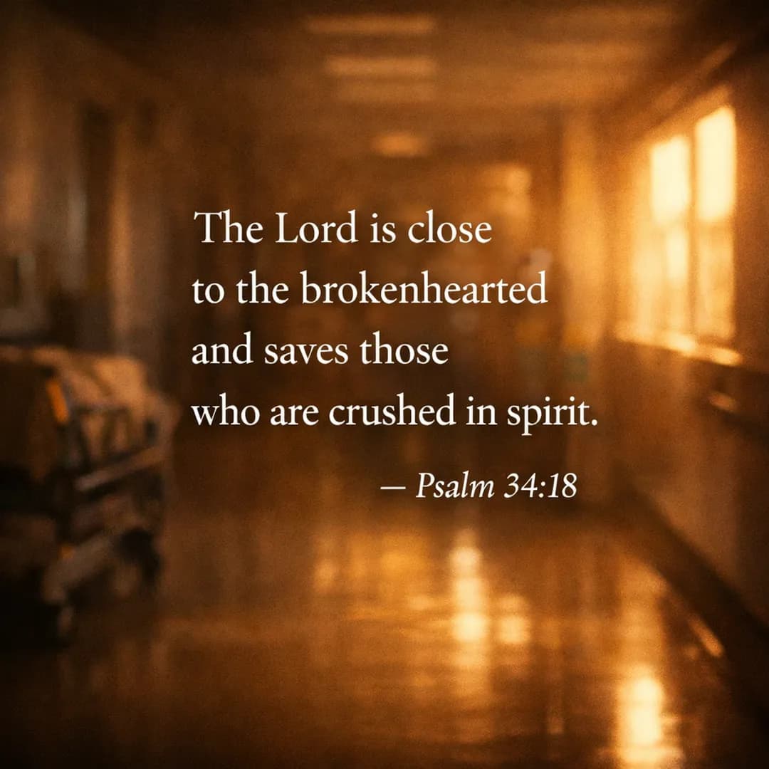 Psalm 34:18, The Lord is close to the brokenhearted