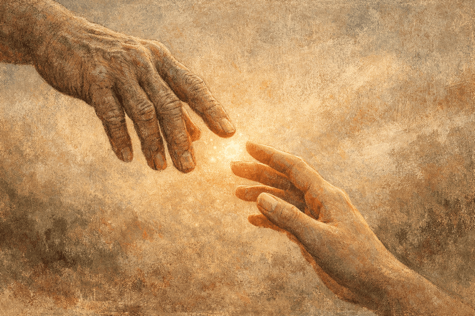 Person offering supportive presence to another representing believing for someone who has lost hope